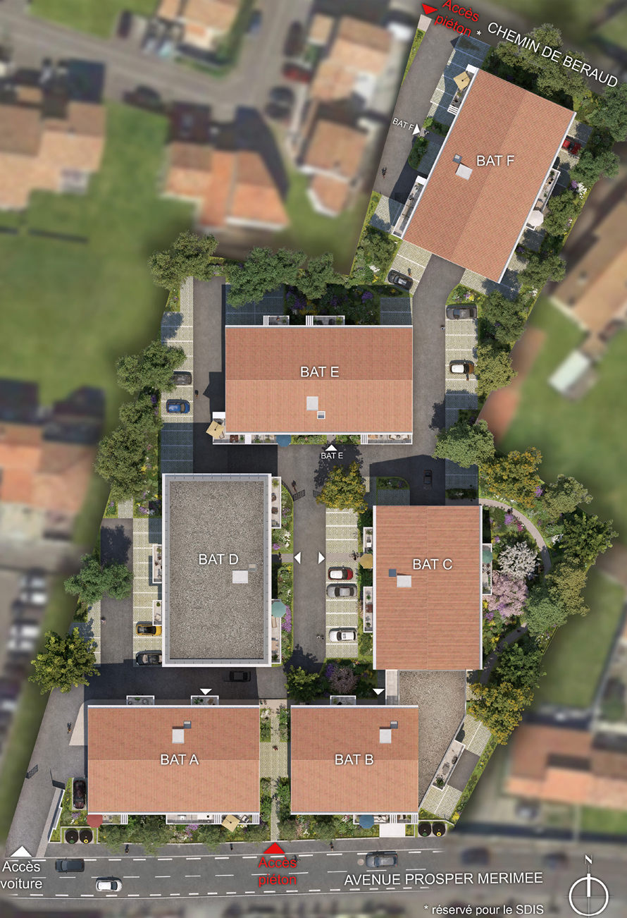 Vue aérienne du projet Le Mérimé